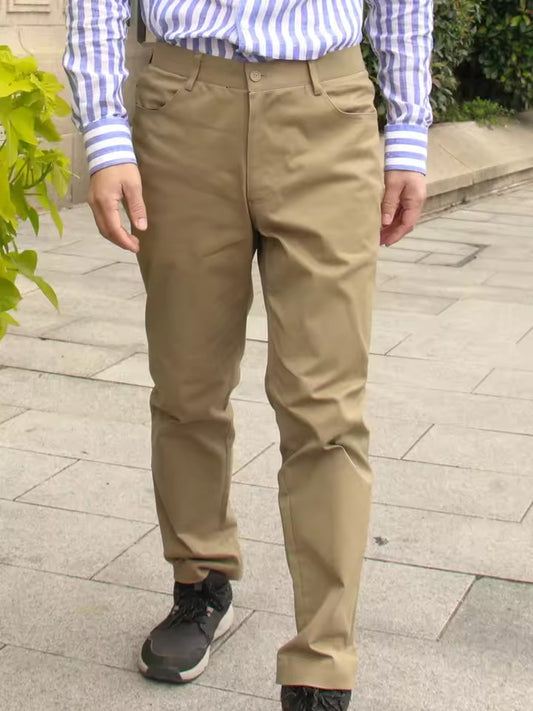 Khaki Stretch Cotton Chinos