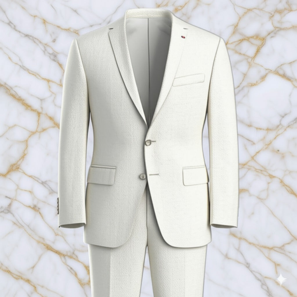 Ivory Custom Tailored Suit – Made-to-Measure Bespoke Fit