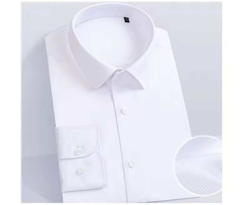 White 100s Two-Ply Cotton Dress Shirt — view 3