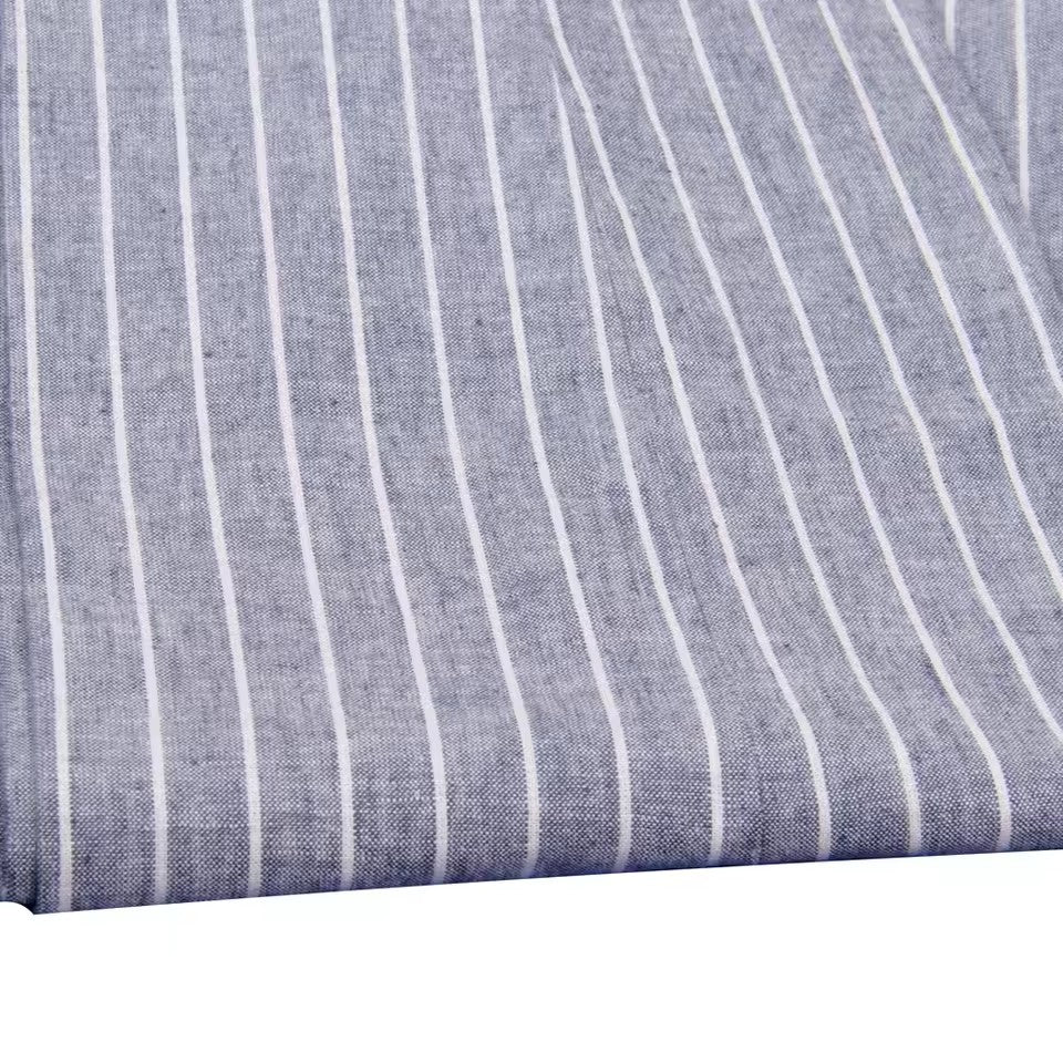 Denim-Blue Chalk Stripe Linen-Cotton Trousers — view 2