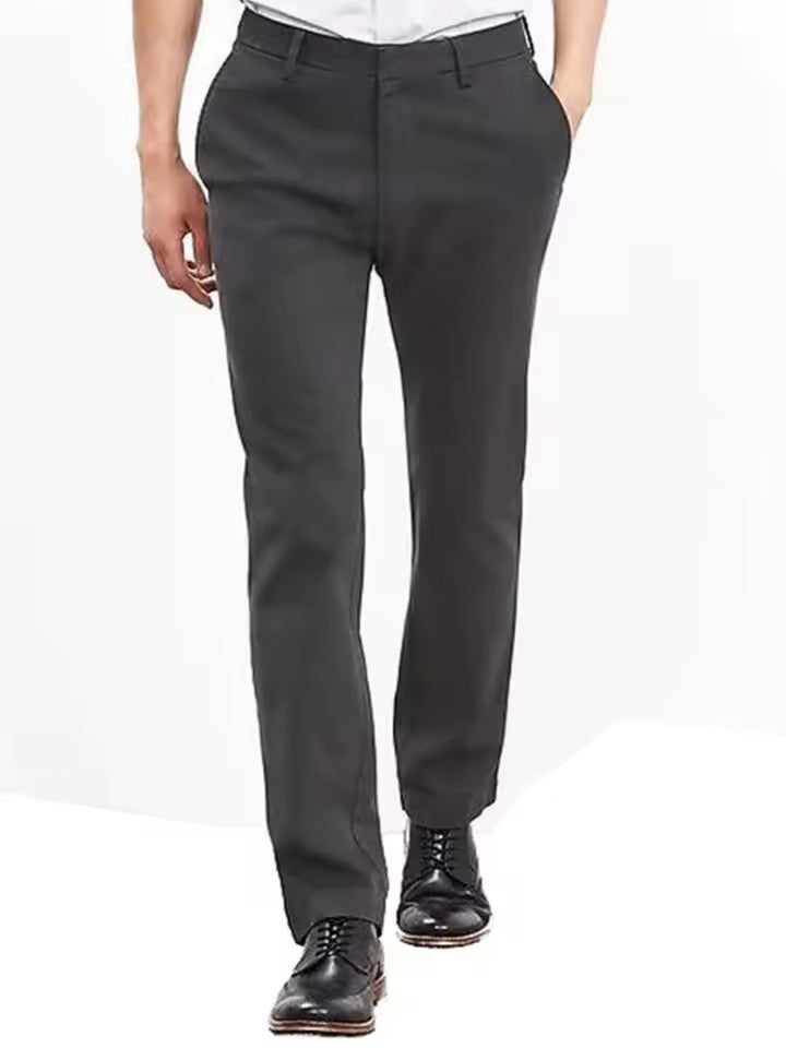 Khaki Stretch Cotton Chinos — view 4