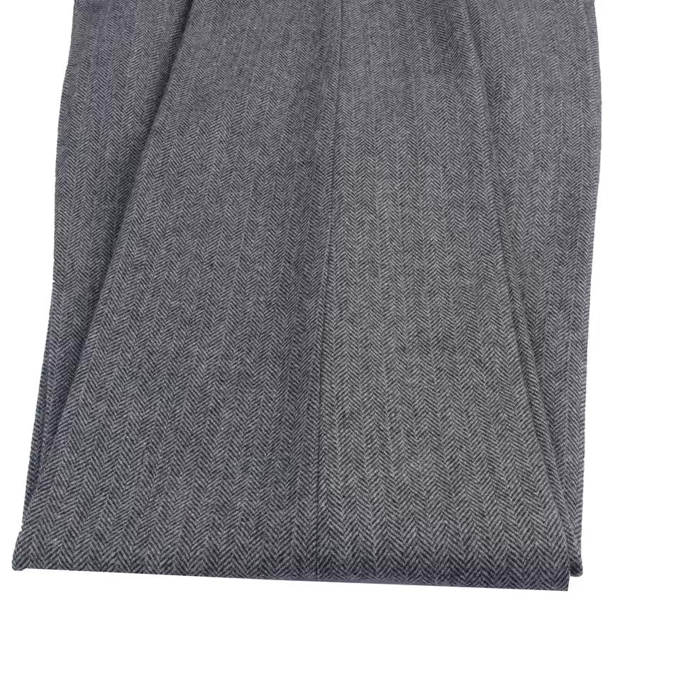 Charcoal Herringbone Wool-Blend Winter Trousers — view 3