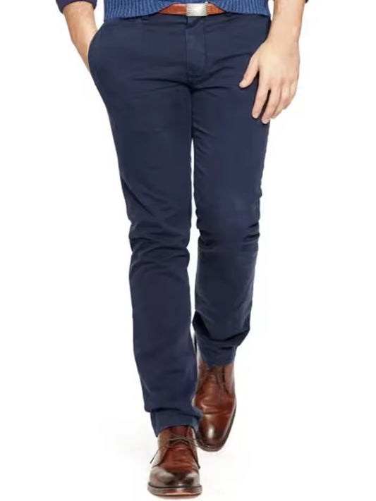 Khaki Stretch Cotton Chinos — view 3