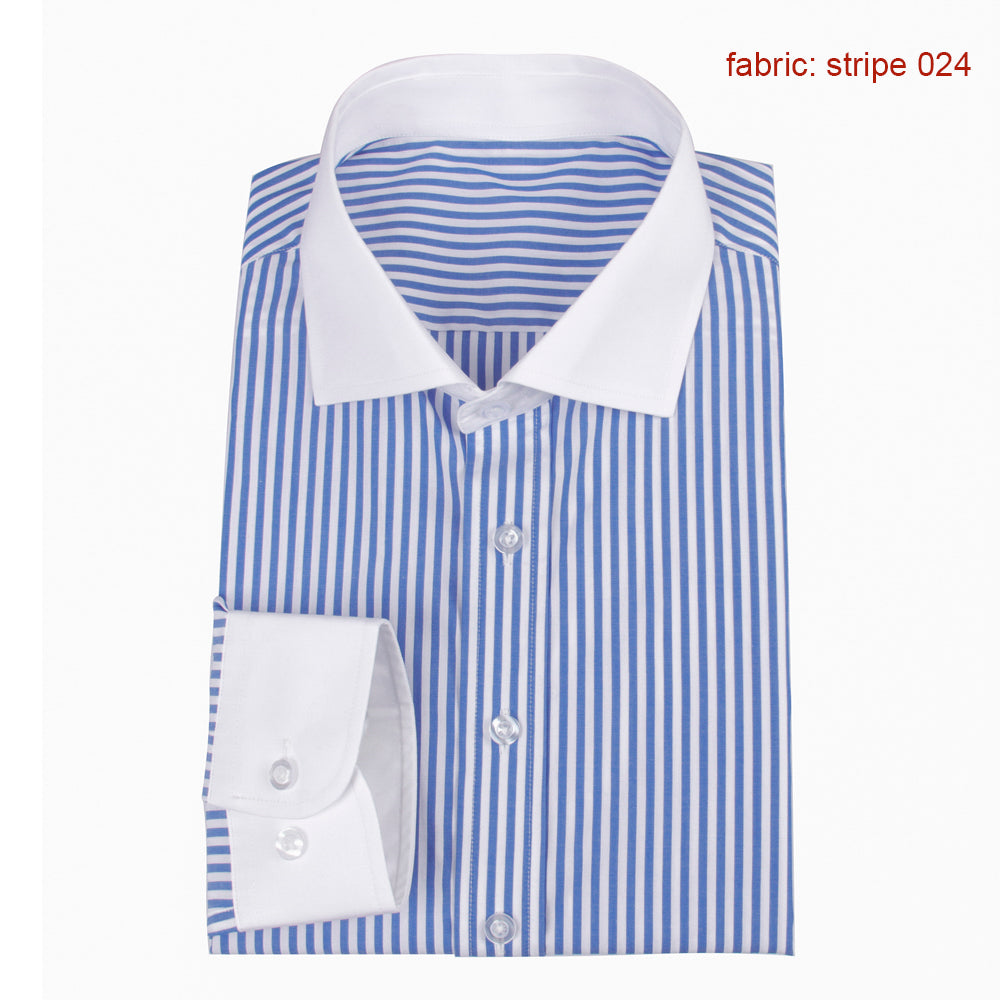 Navy Pinstripe French-Cuff Dress Shirt — view 3