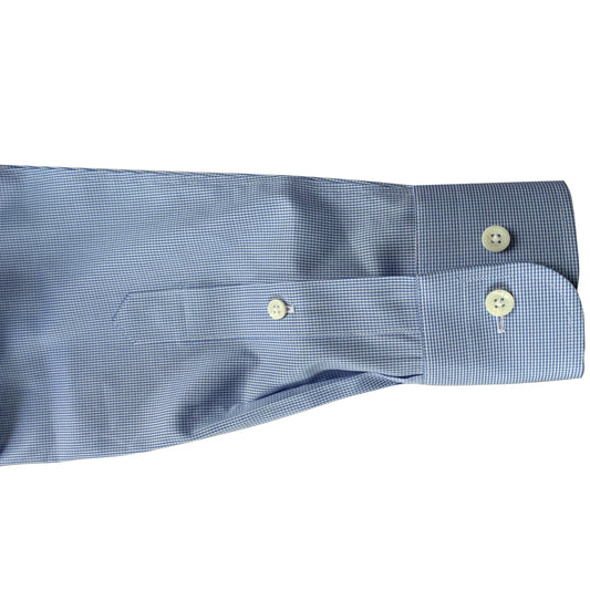 Blue Pattern 80s 2-Ply Cotton Dress Shirt — view 3
