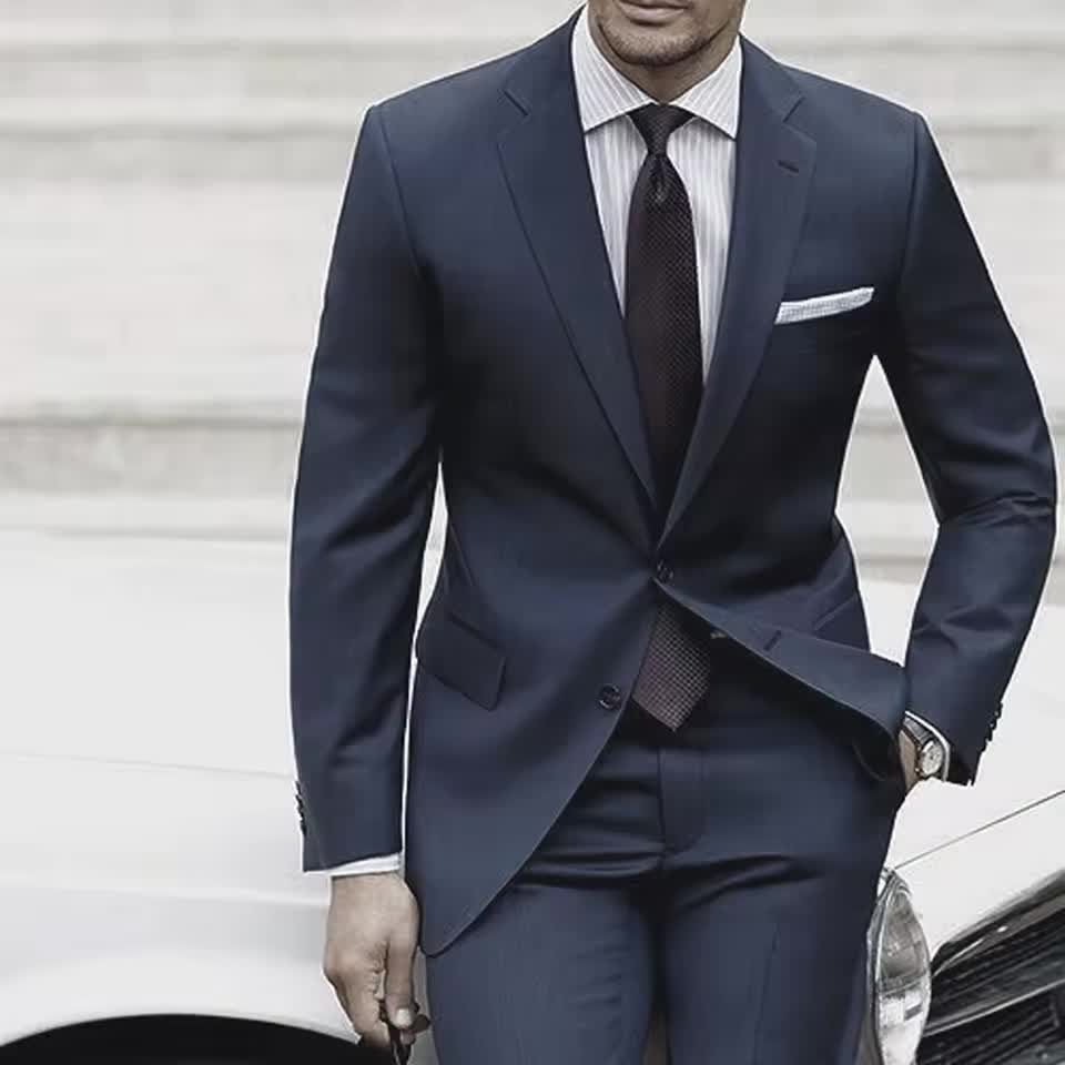 Blue-Grey Wedding Suit — view 3
