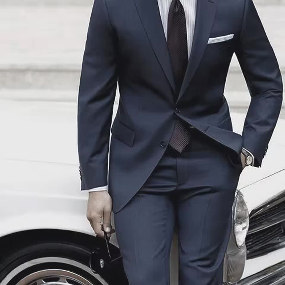 Blue-Grey Wedding Suit — view 2