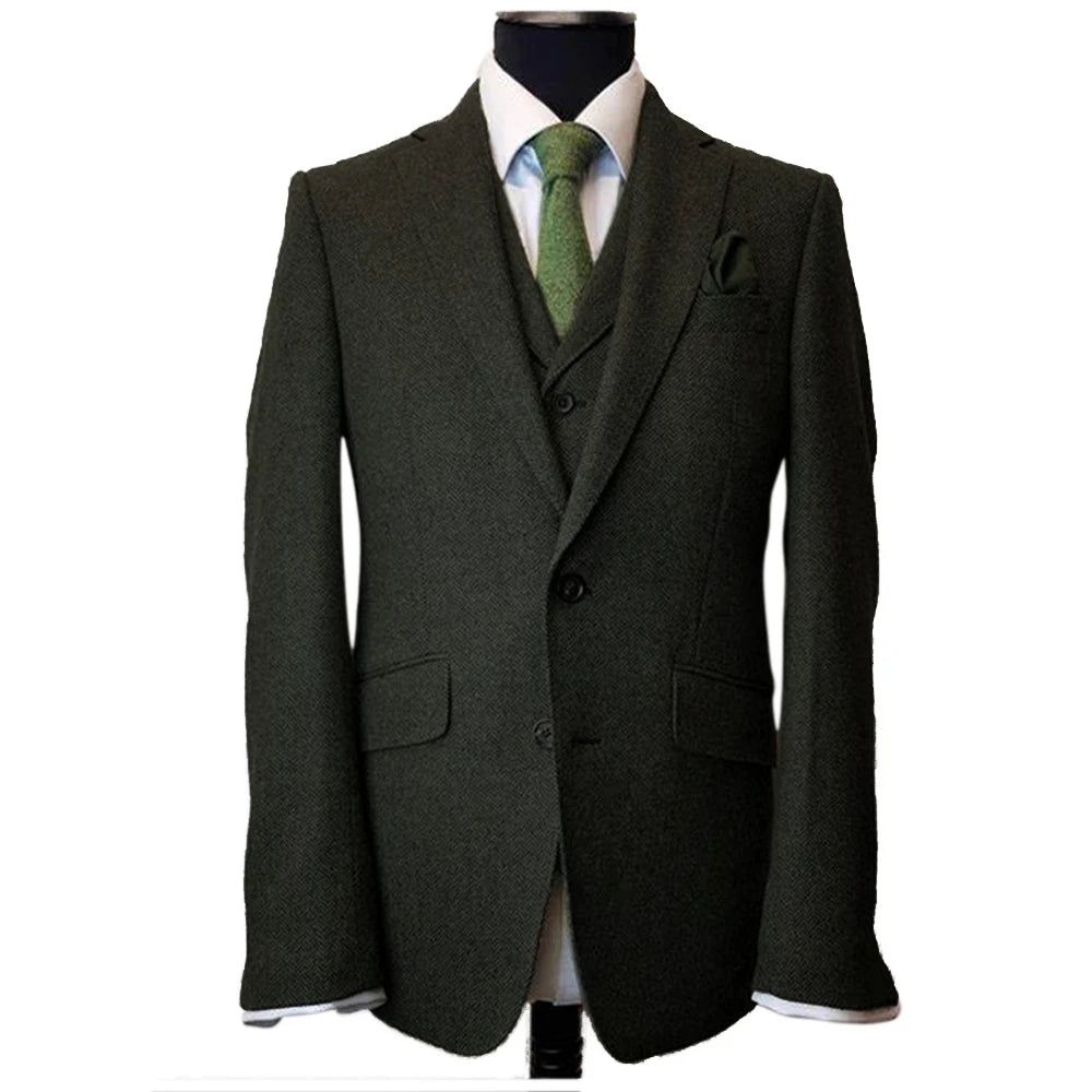 dark-green-checked-tweed-3-piece-suit gallery