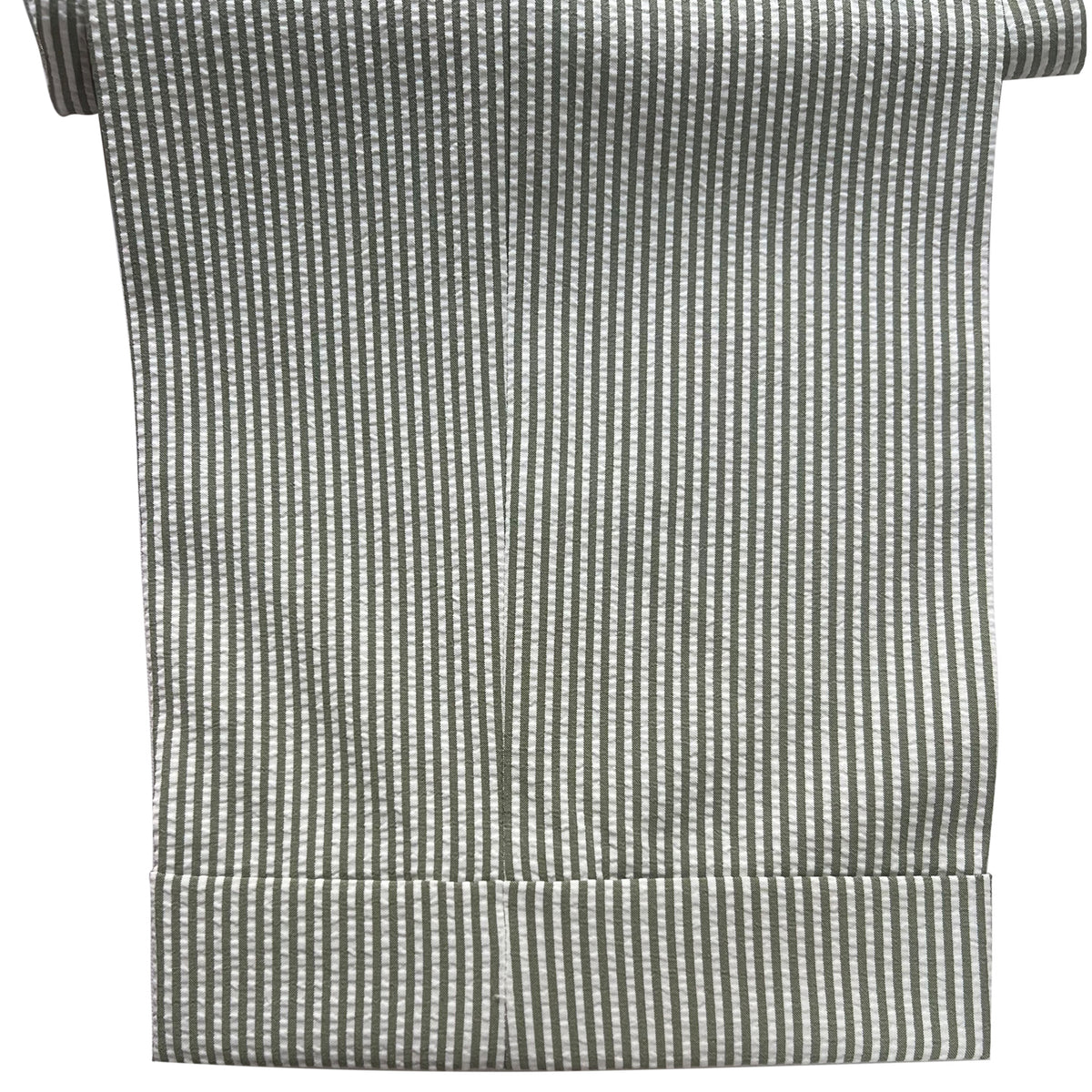Dark Green Seersucker Dress Trousers