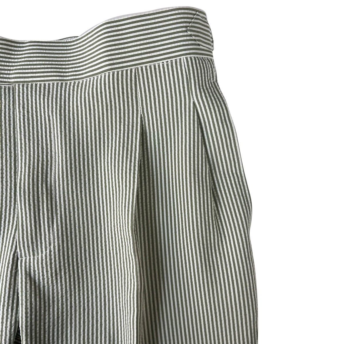 Dark Green Seersucker Dress Trousers — view 2