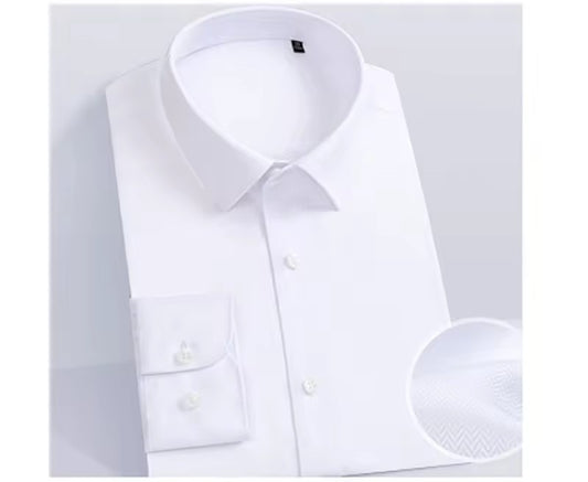 White 100s Two-Ply Cotton Dress Shirt — view 3