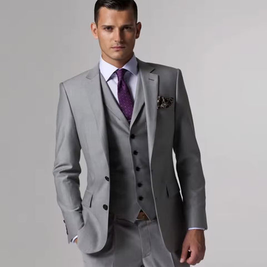 Grey 3-Piece Wedding Suit — view 3