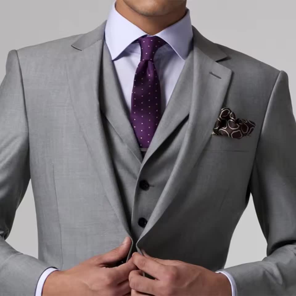 Grey 3-Piece Wedding Suit — view 2