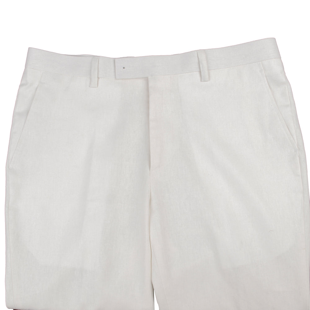 Ivory Linen-Cotton Dress Trousers — view 2
