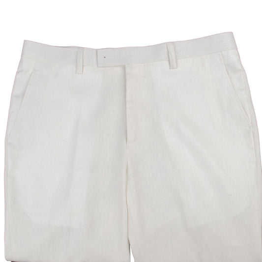Ivory Linen-Cotton Dress Trousers — view 2