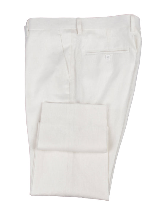 Ivory Linen-Cotton Dress Trousers — view 3