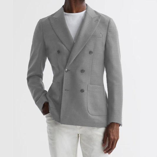 Leno Weave Peak Lapel Summer Blazer — view 3